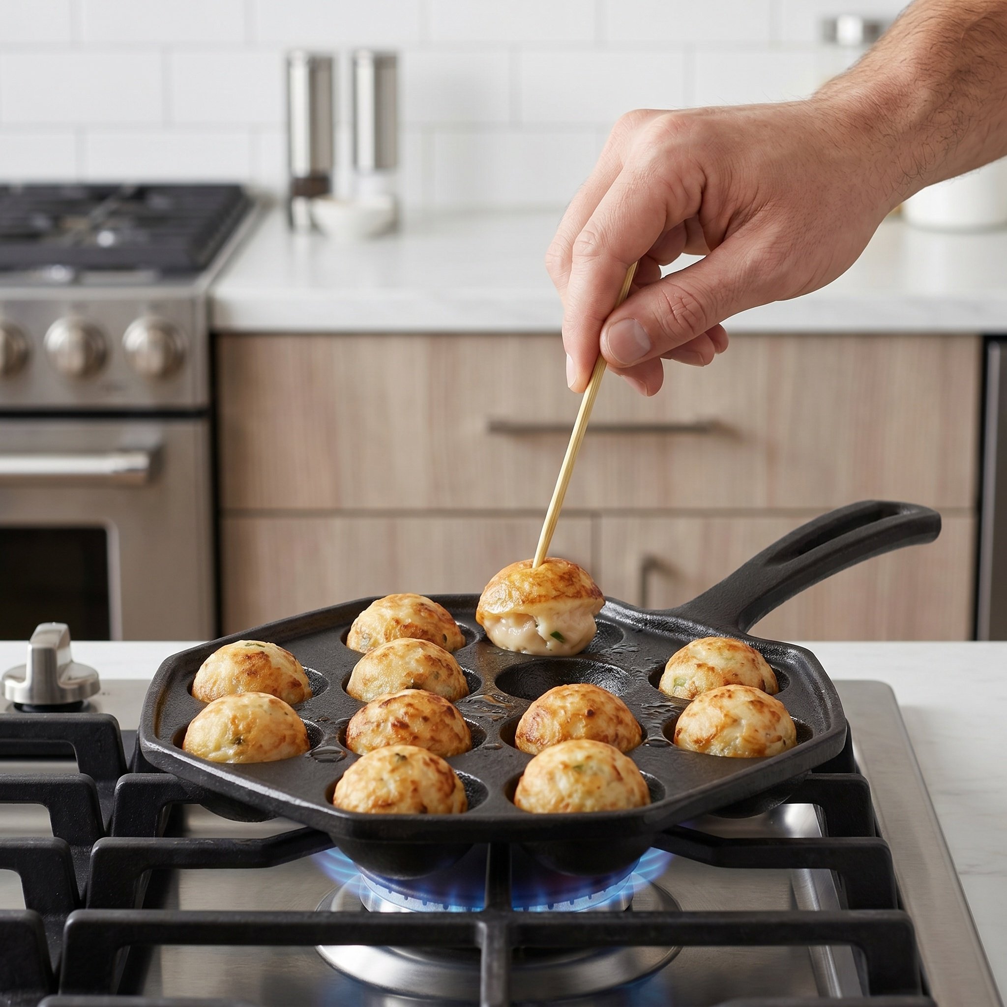 Takoyaki Grill Plate - 12 Molds Takoyaki Pan Gietijzeren Antiaanbak