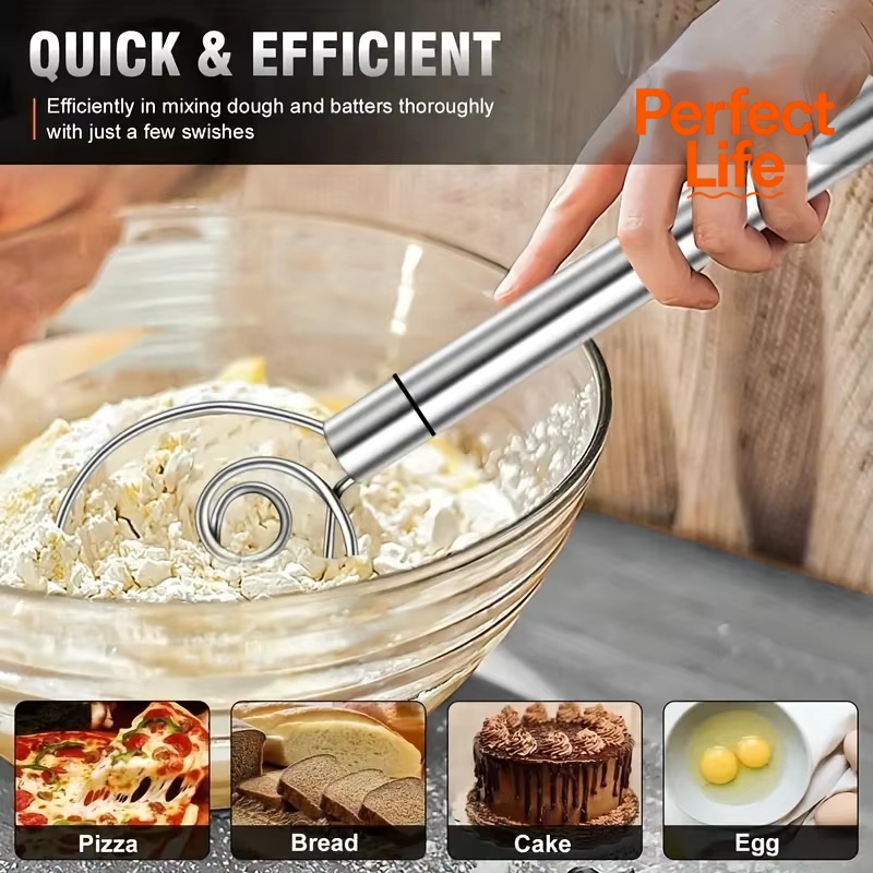 Danish Pancake Pan - Deegmixer Roestvrij staal Handheld Broodblender Deegschraper